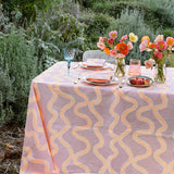 Blush + neon orange Spaghetti linen napkins (set of 4)