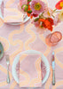 Blush + neon orange Spaghetti linen tablecloth