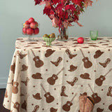 Brown Stars + Guitars linen tablecloth