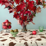 Brown Stars + Guitars linen tablecloth