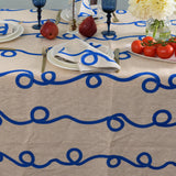Cobalt blue Stitches linen napkins (set of 4)