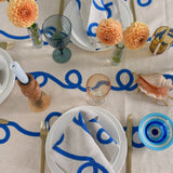 Cobalt blue Stitches linen napkins (set of 4)