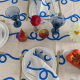 Cobalt blue Stitches linen napkins (set of 4)
