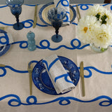 Cobalt blue Stitches linen napkins (set of 4)