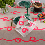 Neon pink Stitches linen napkins (set of 4)