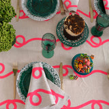 Neon pink Stitches linen napkins (set of 4)