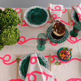 Neon pink Stitches linen napkins (set of 4)