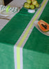 Green + yellow Tennis stripe linen tablecloth