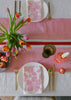 Pink + red Tennis stripe linen tablecloth