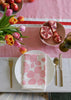 Pink + red Tennis stripe linen tablecloth