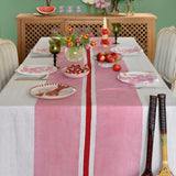 Pink Turkish stripe linen napkins (set of 4)