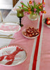 Pink + red Tennis stripe linen tablecloth