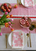 Pink + red Tennis stripe linen tablecloth