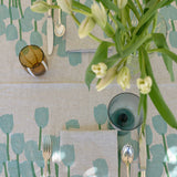 Duckegg + green Tulips linen napkins (set of 4)