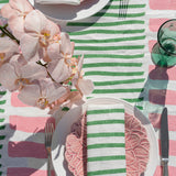 Green Turkish stripe linen napkins (set of 4)
