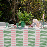 Green Turkish stripe linen napkins (set of 4)