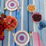 Blue Tuxedo Stripe linen tablecloth