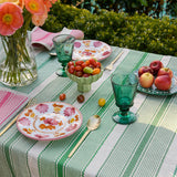Green Tuxedo Stripe linen tablecloth