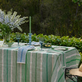 Green Tuxedo stripe linen napkins (set of 4)