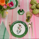 Pink Tuxedo Stripe linen tablecloth
