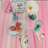 Pink Tuxedo Stripe linen tablecloth