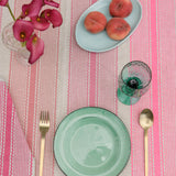 Pink Tuxedo Stripe linen tablecloth