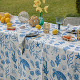 Blue Under the Sea linen tablecloth