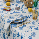 Blue Under the Sea linen tablecloth