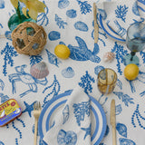 Blue Under the Sea linen tablecloth
