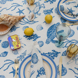 Blue Under the Sea linen tablecloth