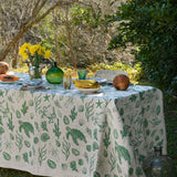 Green Under the Sea linen tablecloth