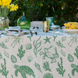 Green Under the Sea linen tablecloth