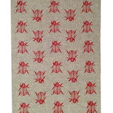 Red Christmas Beetle linen tea towel (Natural and off-white)