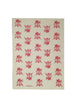 Red Christmas Beetle linen tea towel (Natural and off-white)