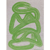 Green Graffiti linen tea towel (Natural and off-white)