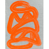 Neon orange Graffiti linen tea towel (Natural and off-white)