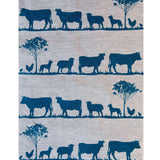 Navy Paddock linen tea towel (Natural and off-white)