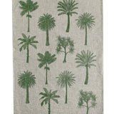 Green Palms linen tea towel (Natural and off-white)