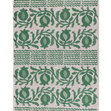 Green Pomegranate linen tea Ttowel (Natural and off-white)