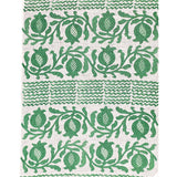 Green Pomegranate linen tea Ttowel (Natural and off-white)